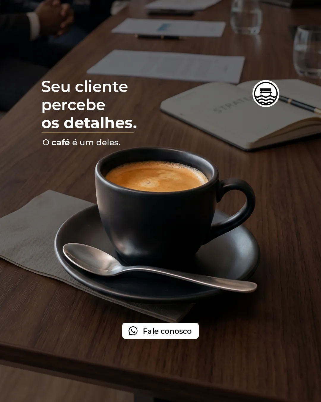 Anúncio para empresas do Café Canto das Águas.