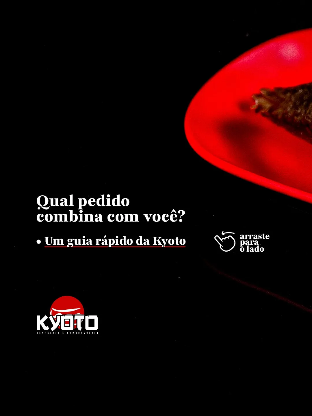 Primeira lâmina do carrossel "Qual pedido combina com você?".